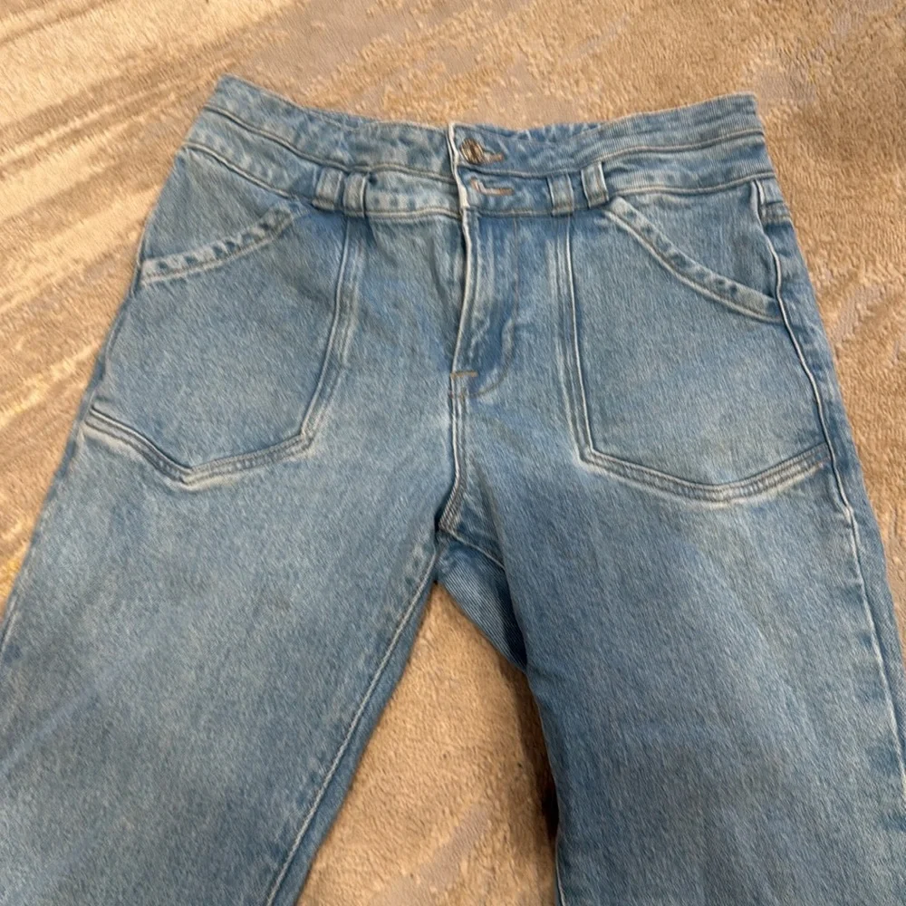 Frame Double Button Pocket Mid Rise Flare Jean Size 29 Caye Wash Retro EUC - Picture 3 of 12